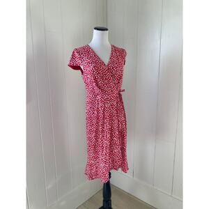 Jessica Howard Red Floral Stretch Faux Wrap
Dress, Size 8P